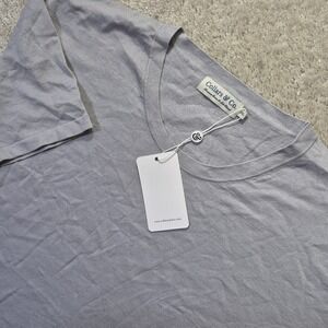 Collars & Co Cotton Silk T Shirt Mens 3XL Gray Comfort Knit Stretch Luxury Beach